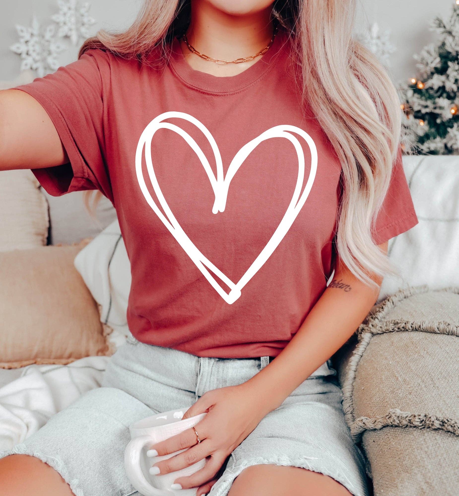 Double Hearts Wh Valentine's Day T-Shirt