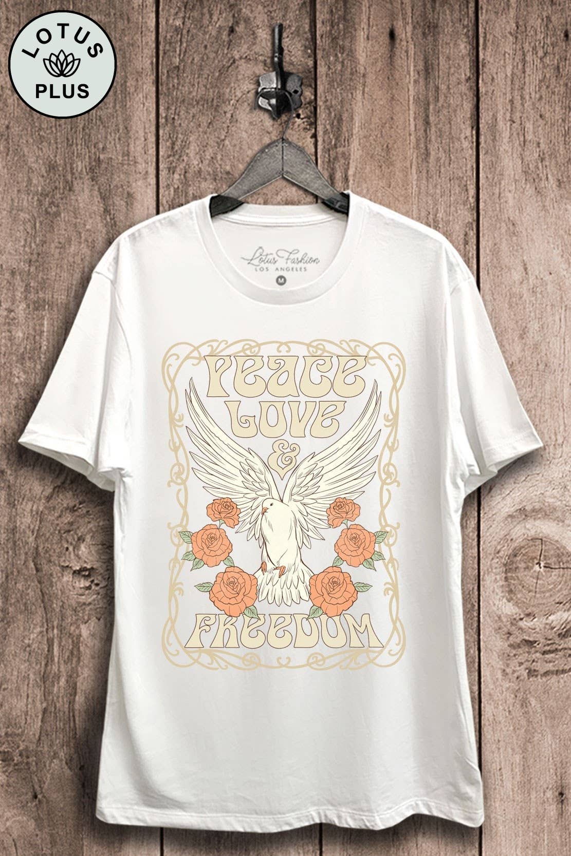 Peace Love Freedom Pigeon Graphic Top