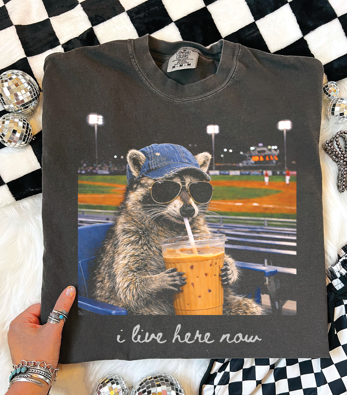 Baseball I Live Here Now - Comfort Color Pepper