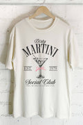 Coquette Ribbon Martini Social Club Oversize Graphic Tshirts