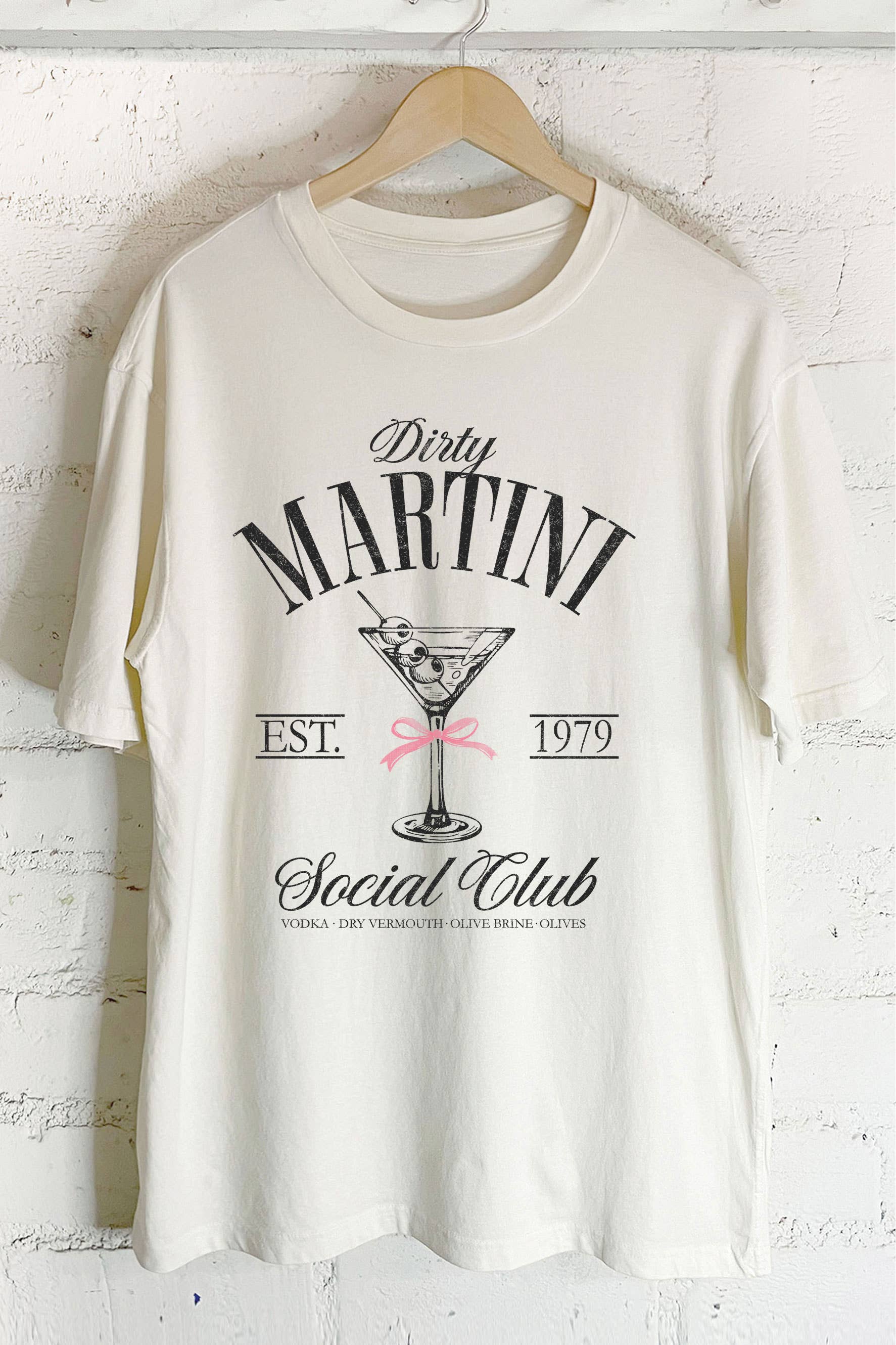 Coquette Ribbon Martini Social Club Oversize Graphic Tshirts