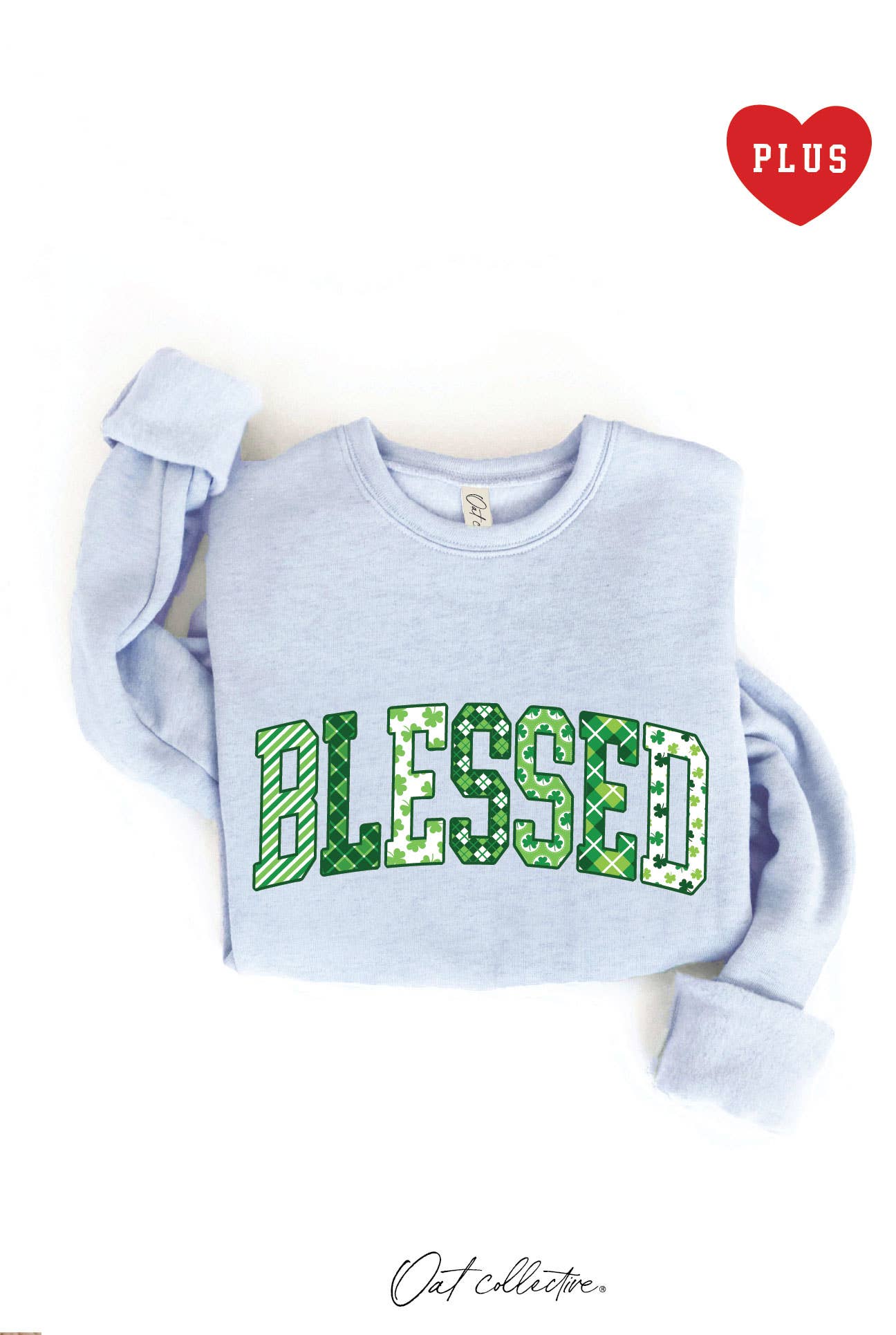 Blessed with Pattern Plus Graphic Sweatshirt