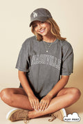 Nashville Puff  Oversized Mineral Washed Graphic Top