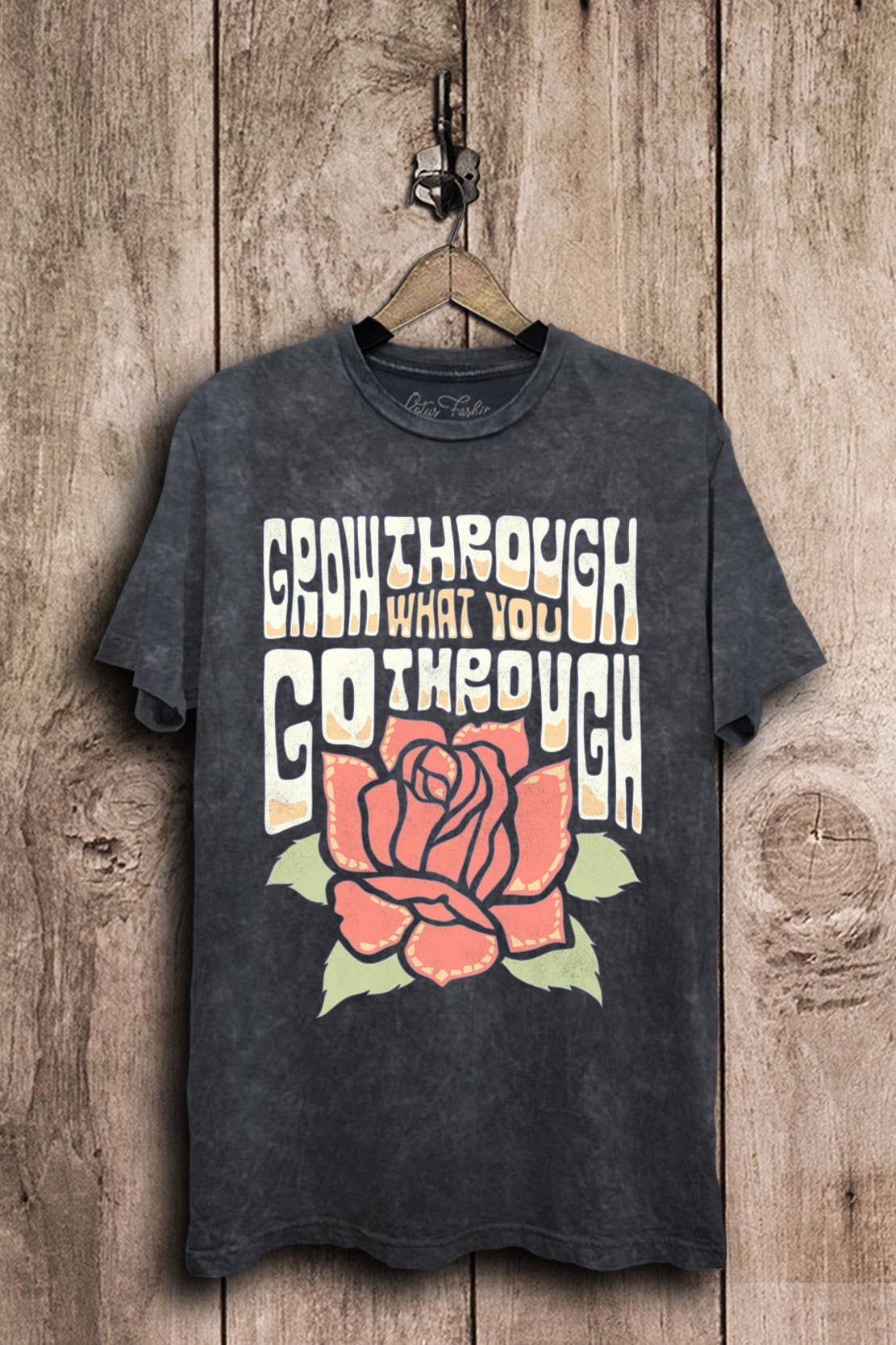 Grow Through What You Go Through Rose Graphic Top