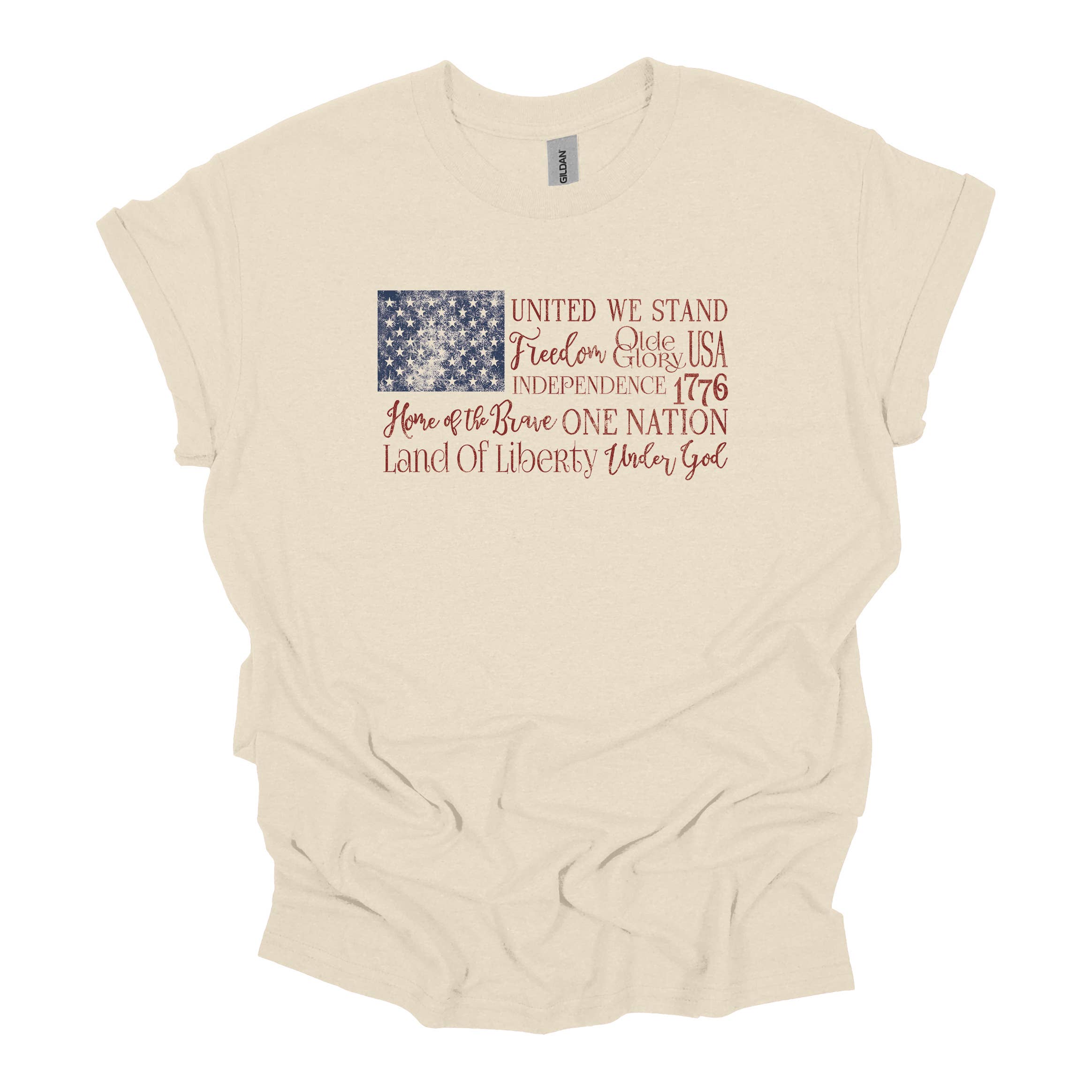 USA Flag with Words Tee