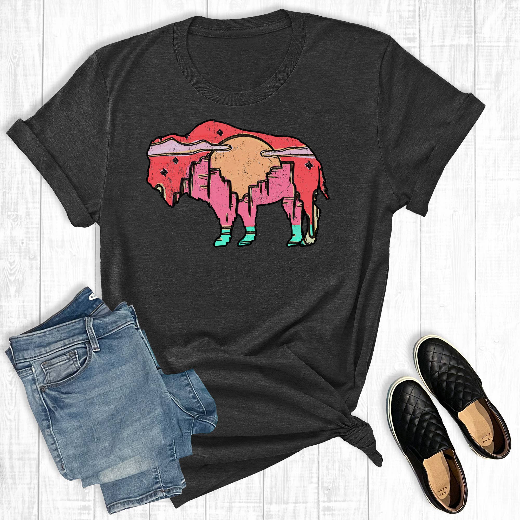 Western Desert Buffalo Graphic Tee