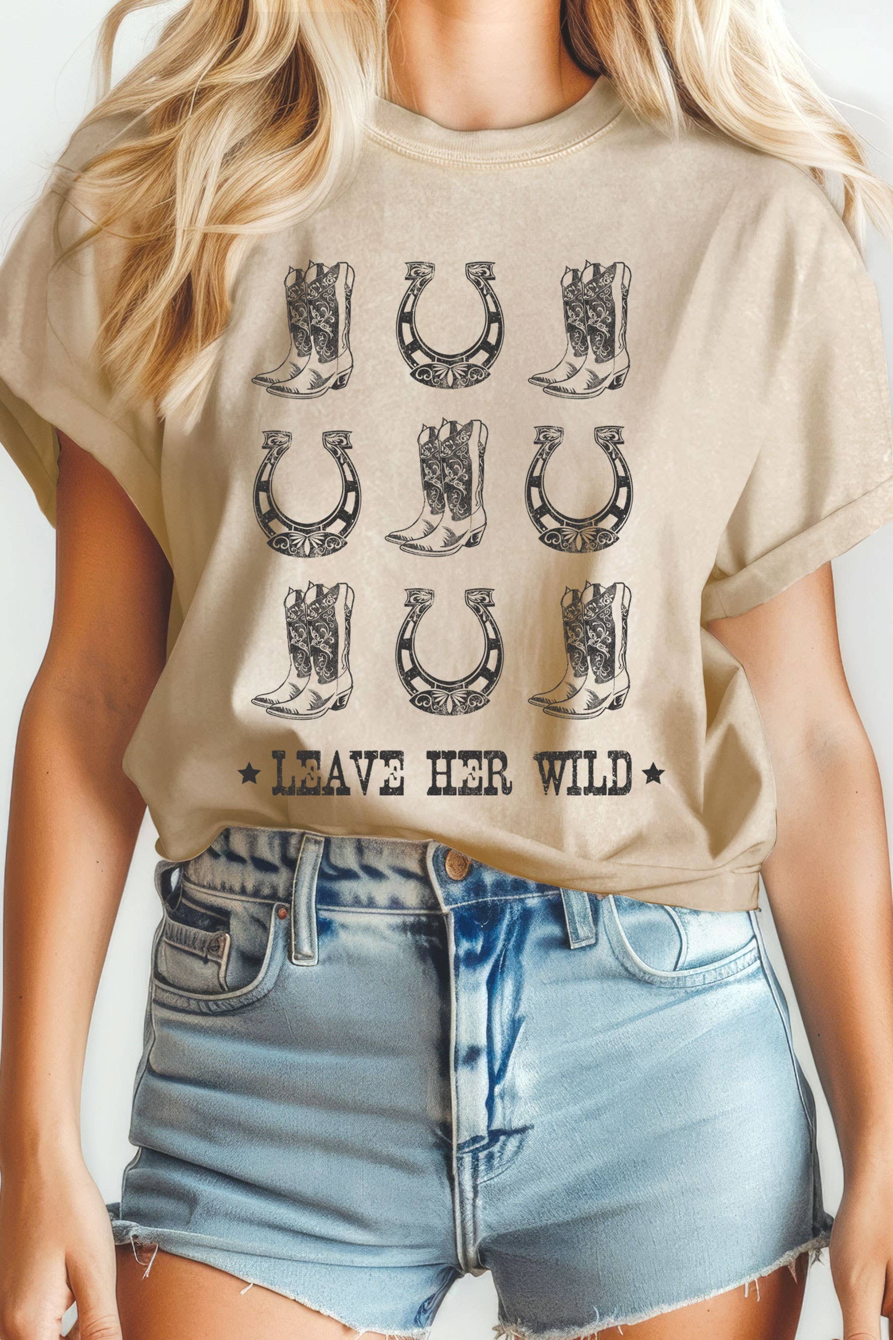 Leave Her Wild Boots & Horseshoe Mineral Graphic Tshirts