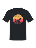 Retro Sunset Dog Silhouette Men's T-Shirt