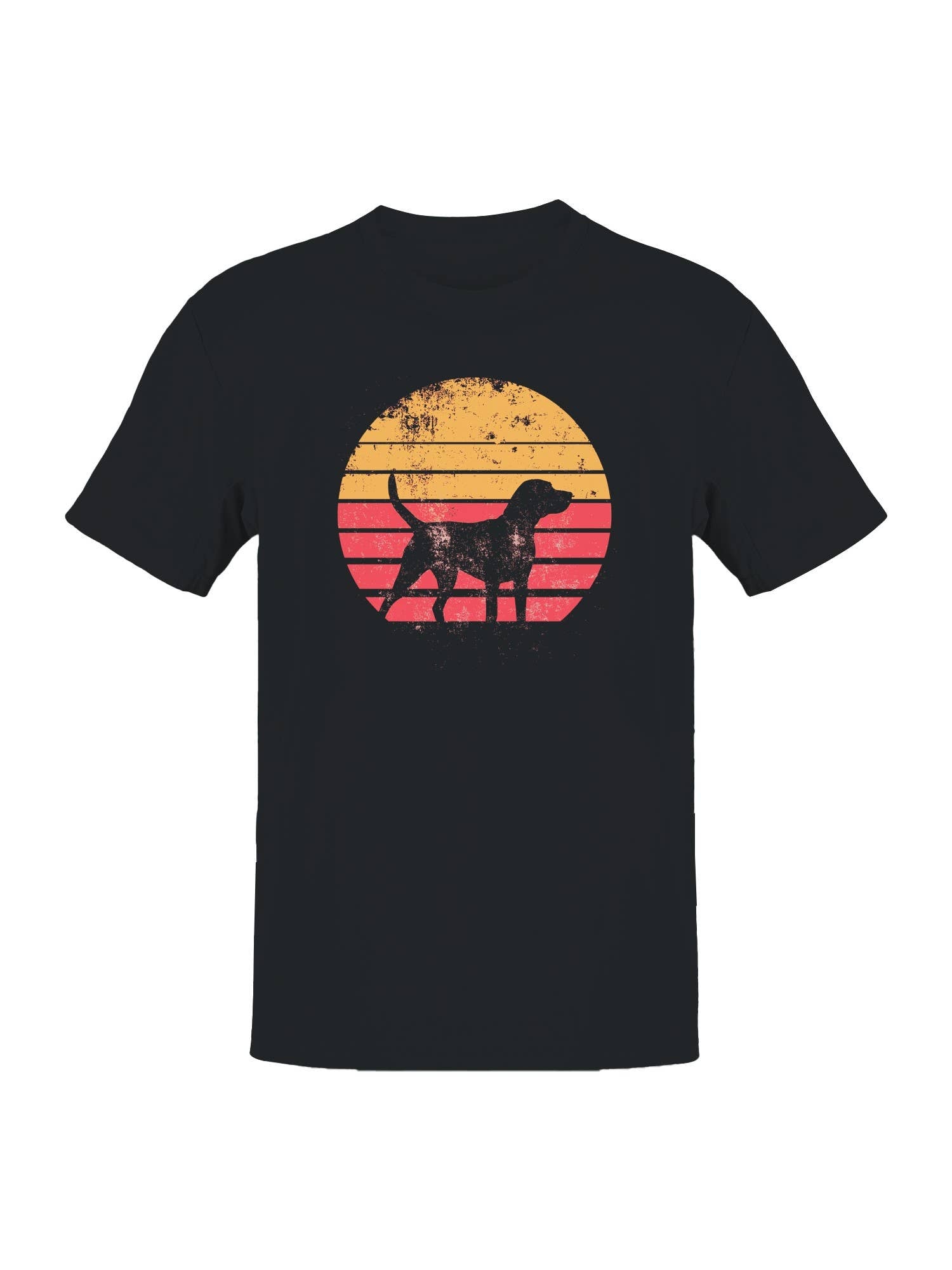 Retro Sunset Dog Silhouette Men's T-Shirt
