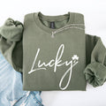 Lucky, Minimalist, St Patrick's Day, Shamrock, Sweatshirt