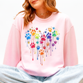 Colorful Dog Paw Print Heart Love Valentine's Day Sweatshirt