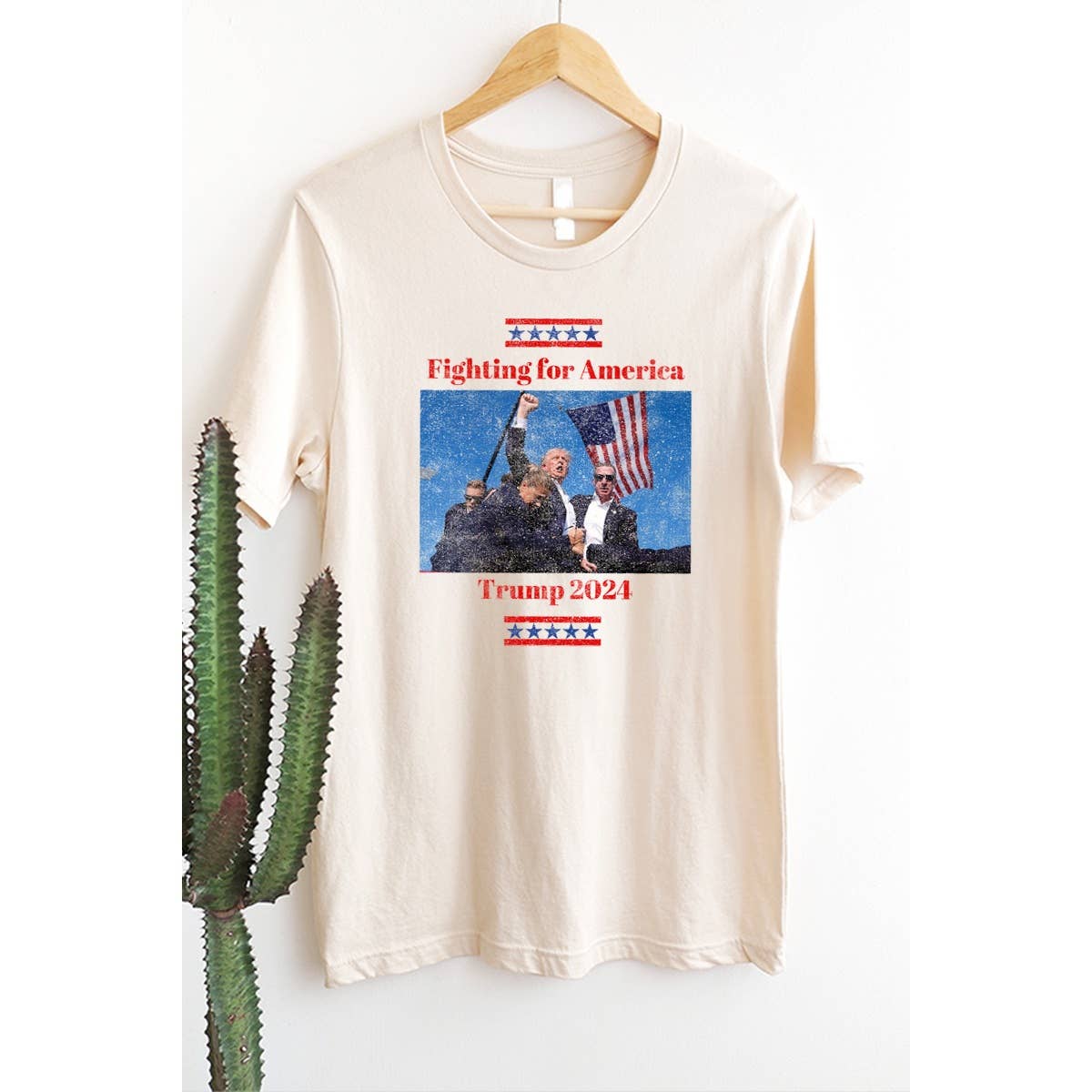 Fighthing For America Trump   Vintage Graphic Tee