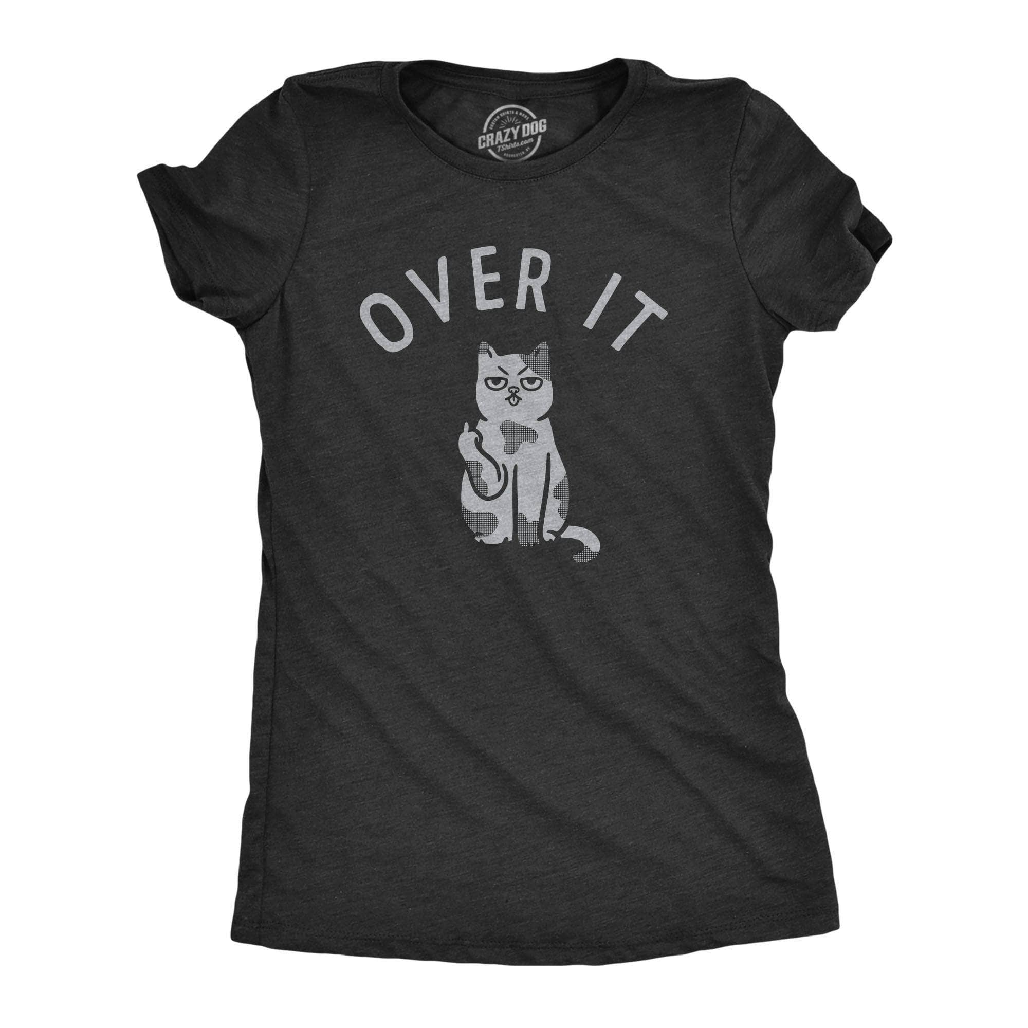 Over It Cat Women's Tshirt Cat Graphic Tee Western Plus Size