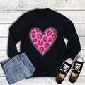 Valentine Pink Leopard Heart Sweatshirt