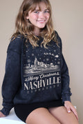 Nashville Christmas Graphic Mineral Brushed Sweatshirts