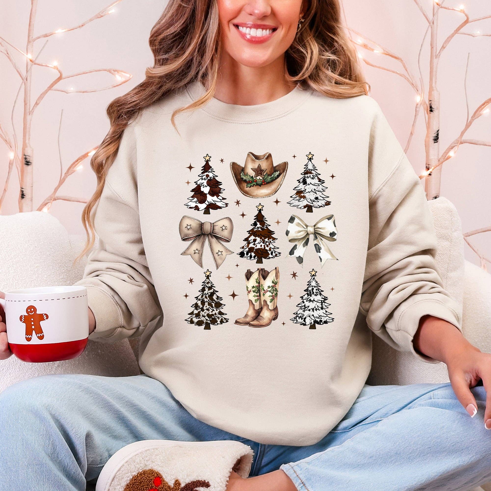 Cowboy Christmas, Western, Boots, Western Country Sweatshirt