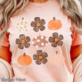 Fall Floral Pumpkins Fall Graphic Tee  | Bella Canvas