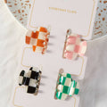 Checker Small Hair Claw Clip Set