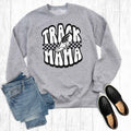 Retro Checkered Track Mama Graphic Sweatshirt