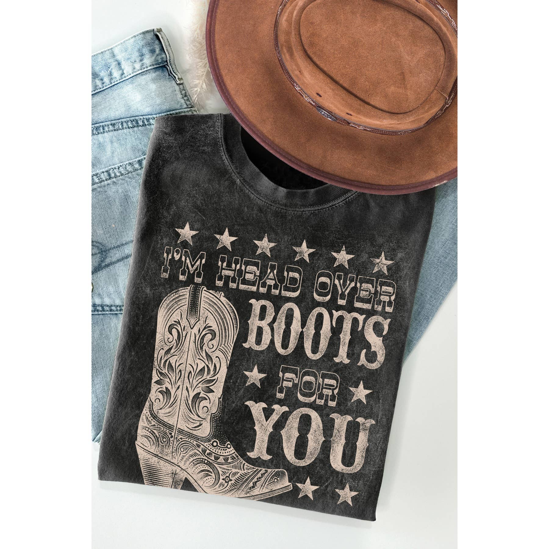 I Am Head Over Boots 4 You Mineral Washed T Shirt