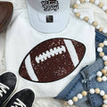 Sequin Football Chenille Patch Crewneck Sweatshirt