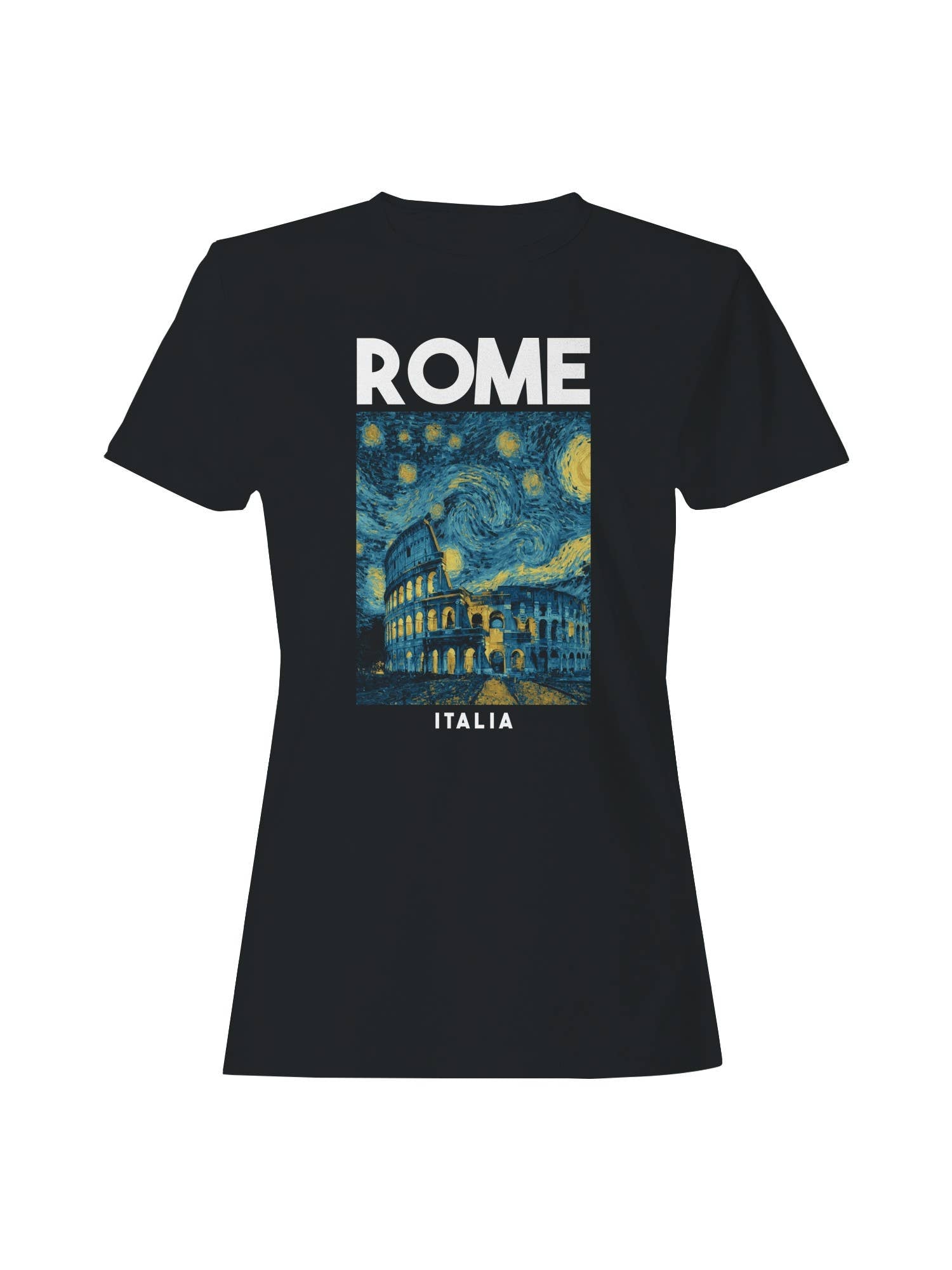 Rome Starry Night Colosseum Art Women's T-Shirt