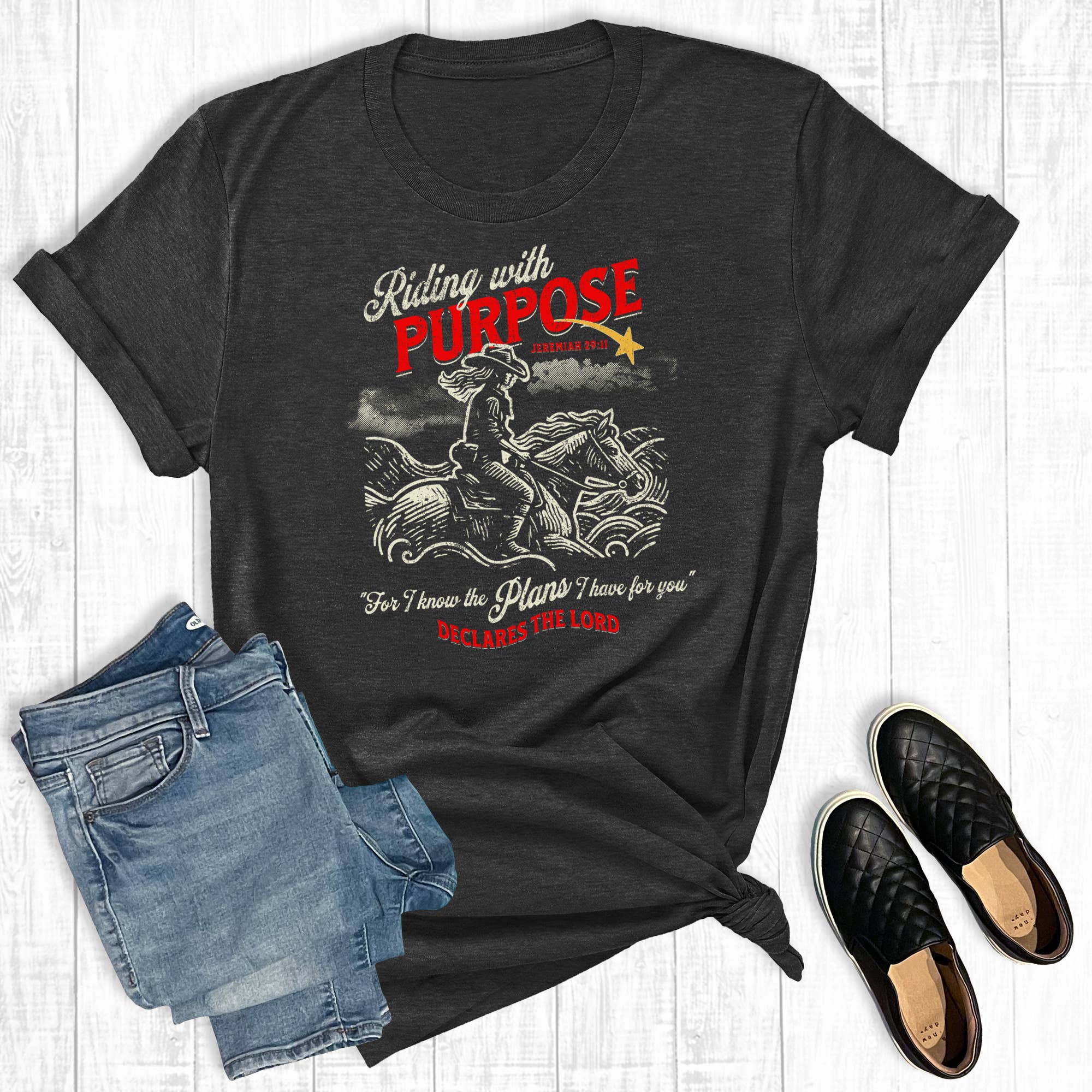 Western Faith Riding with Purpose Graphic Tee