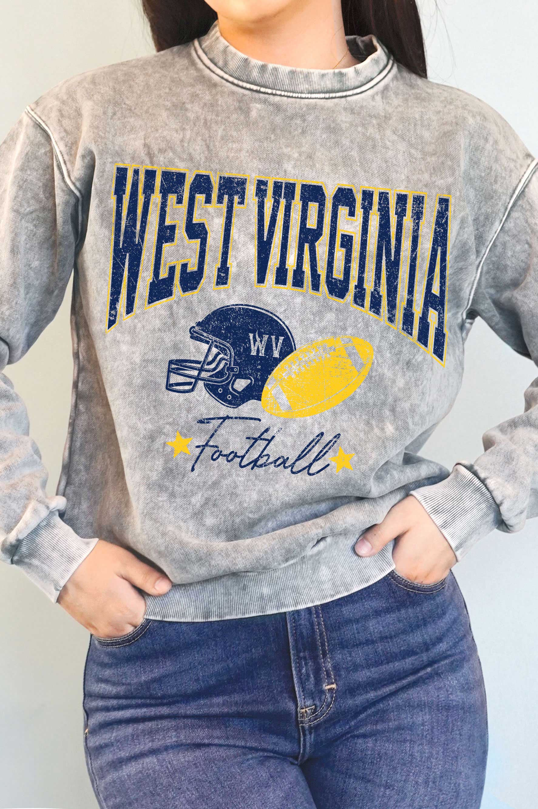 West Virginia Football Mineral Graphic Brushed Sweatshirts