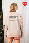 Dear Person Behind Me  Plus Graphic Sweatshirt