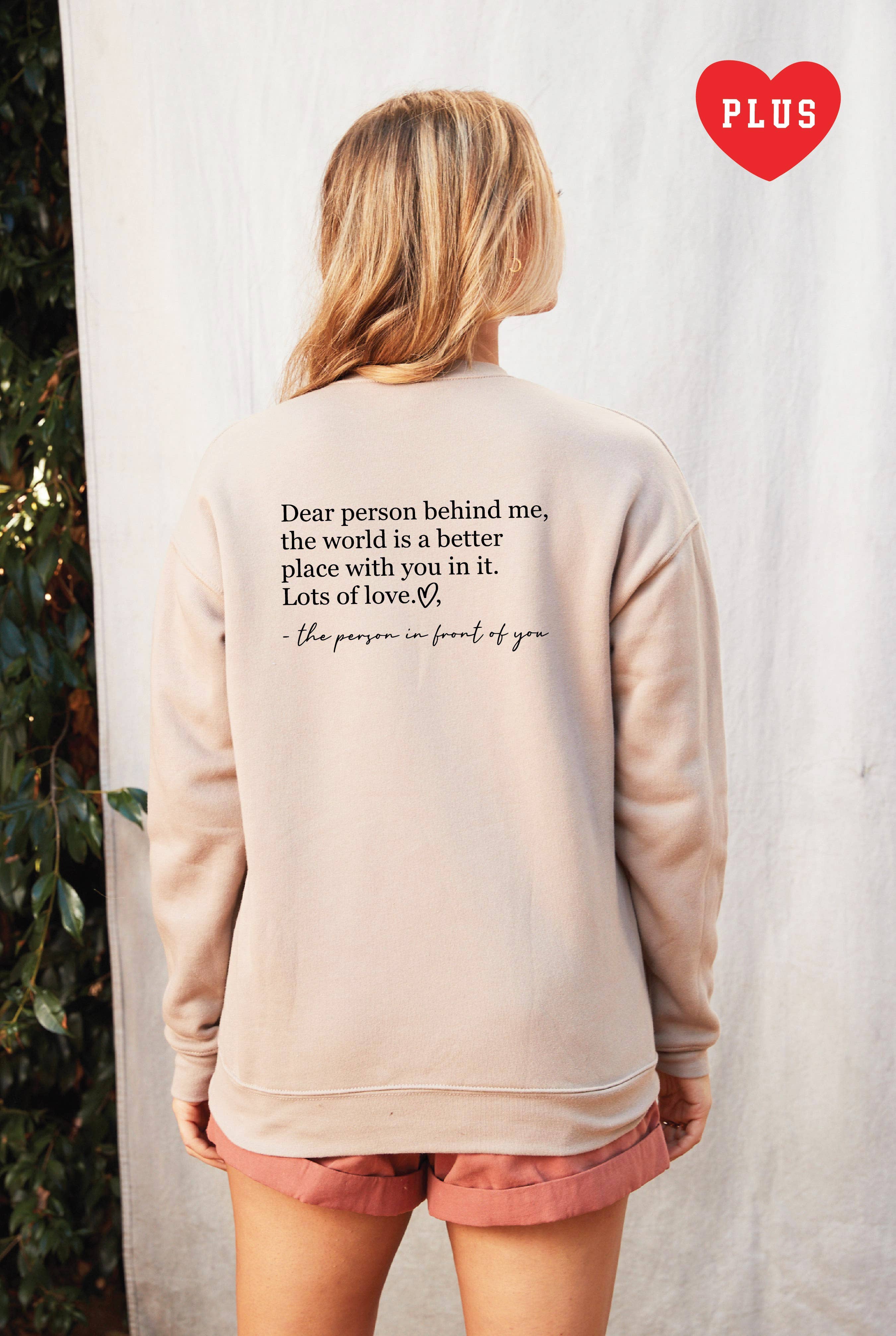 Dear Person Behind Me  Plus Graphic Sweatshirt