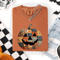 Jack O Lantern, Faux Quilt Pumpkin, Halloween, Fall T-Shirt