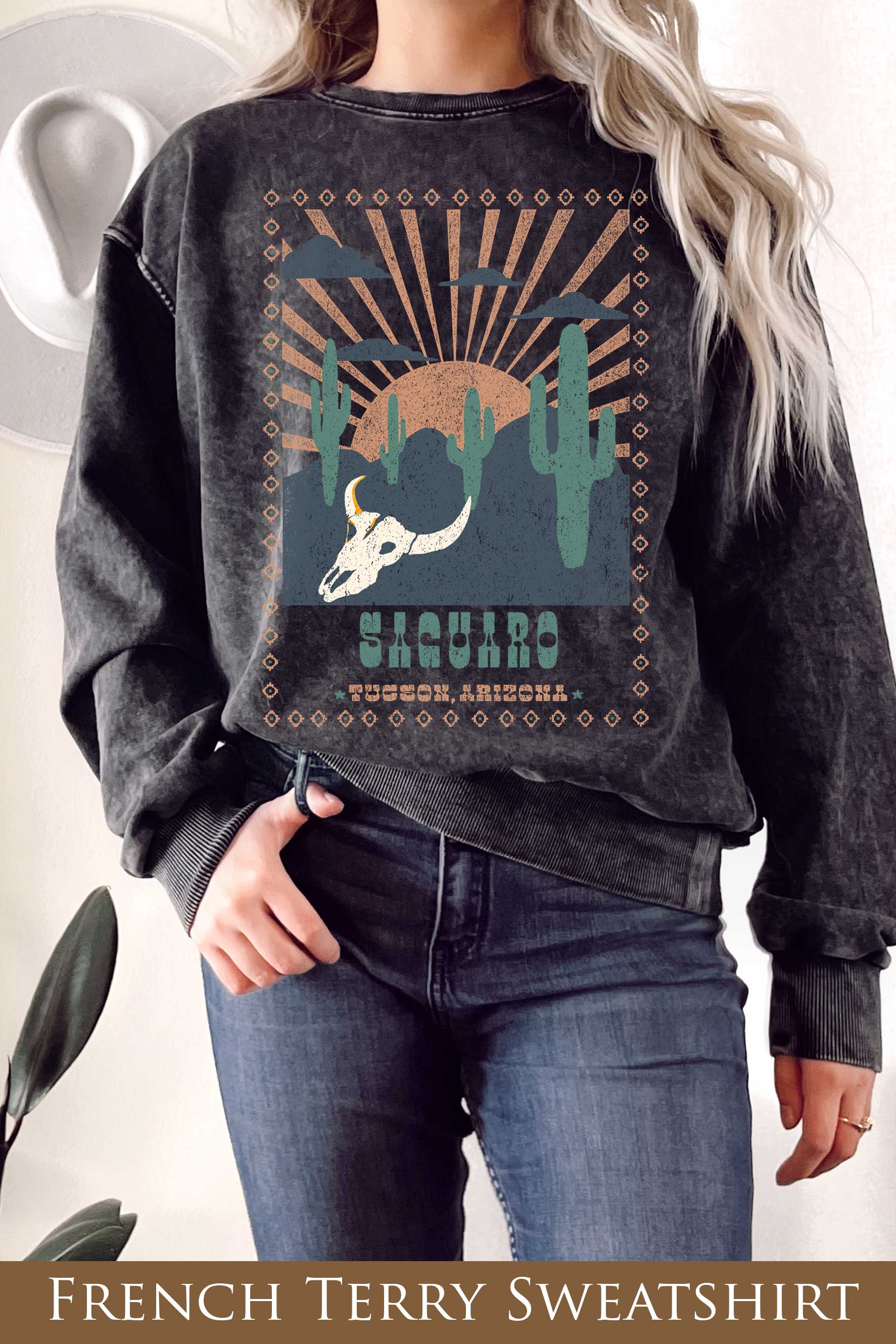 Sacuaro Cactus Mineral Graphix Terry Sweatshirt