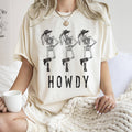 Howdy Skeletons Western Halloween T-Shirt Black Print