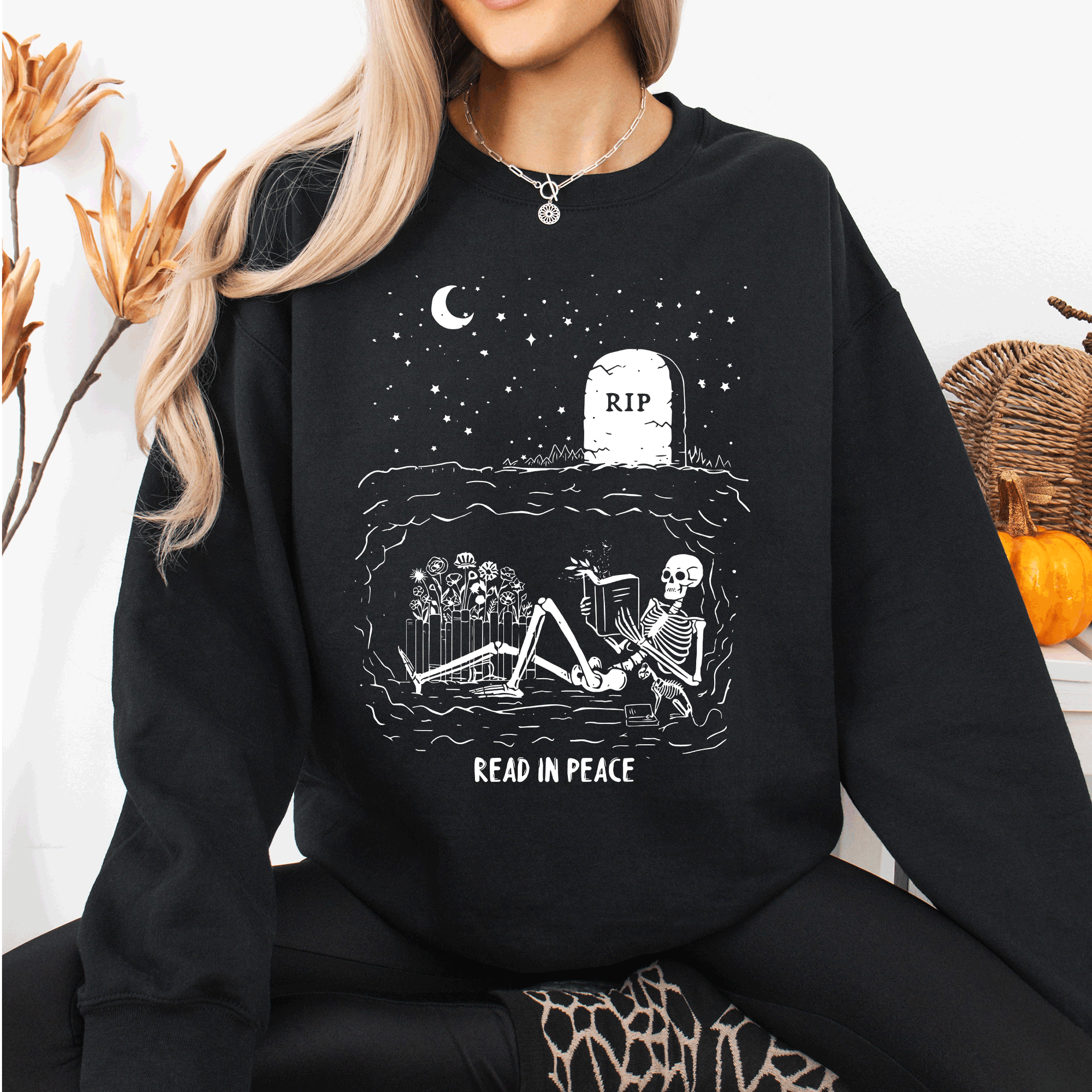 Read in Peace Rip, Halloween, Booktok, Bookish Sweatshirt