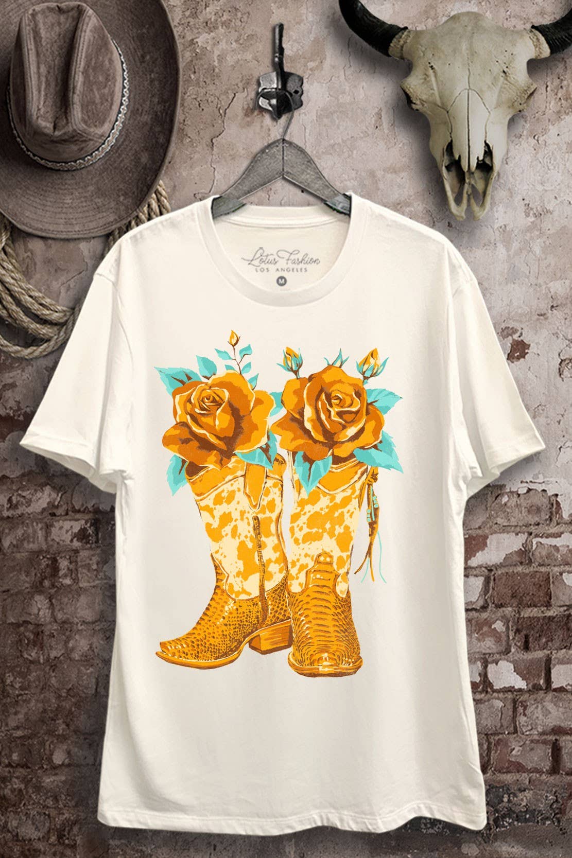 Boots and Roses Graphic Top