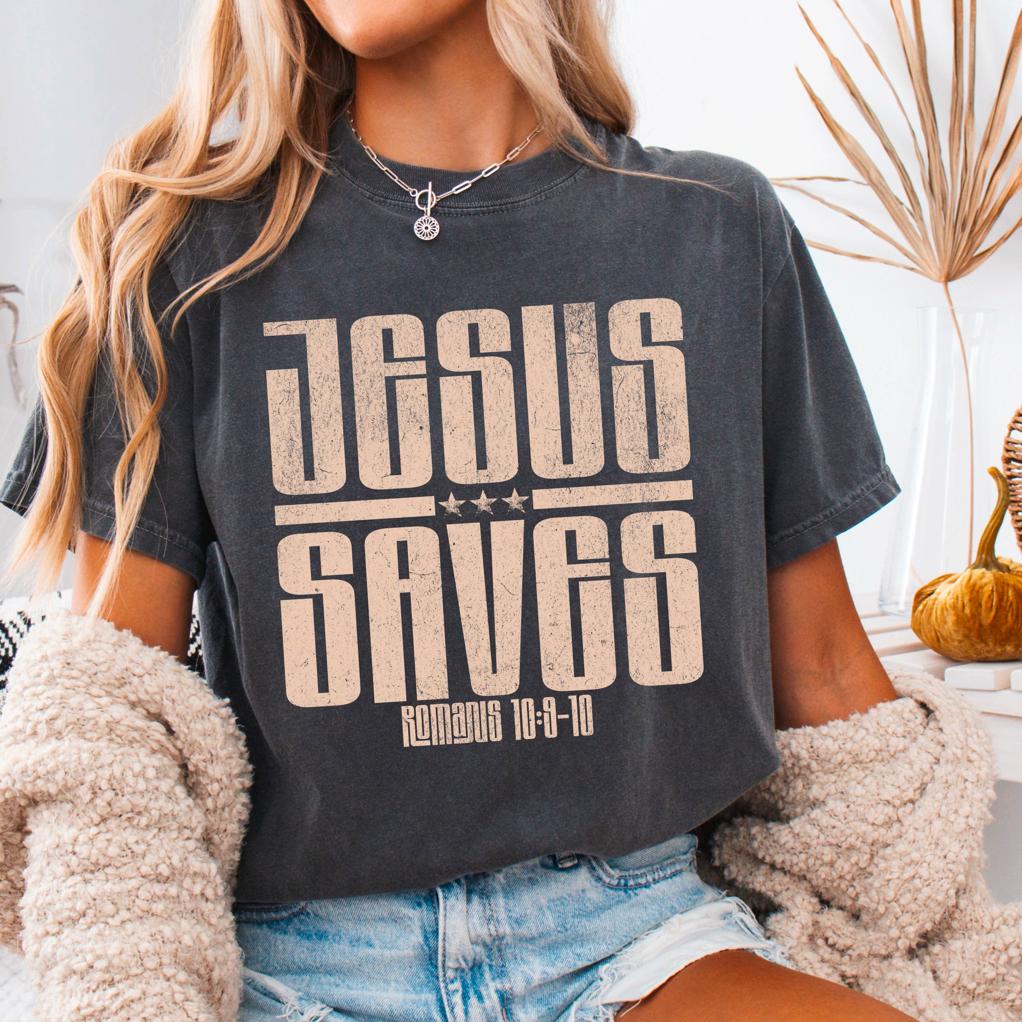 Jesus Saves Christian Graphic Shirt | Comfort Color