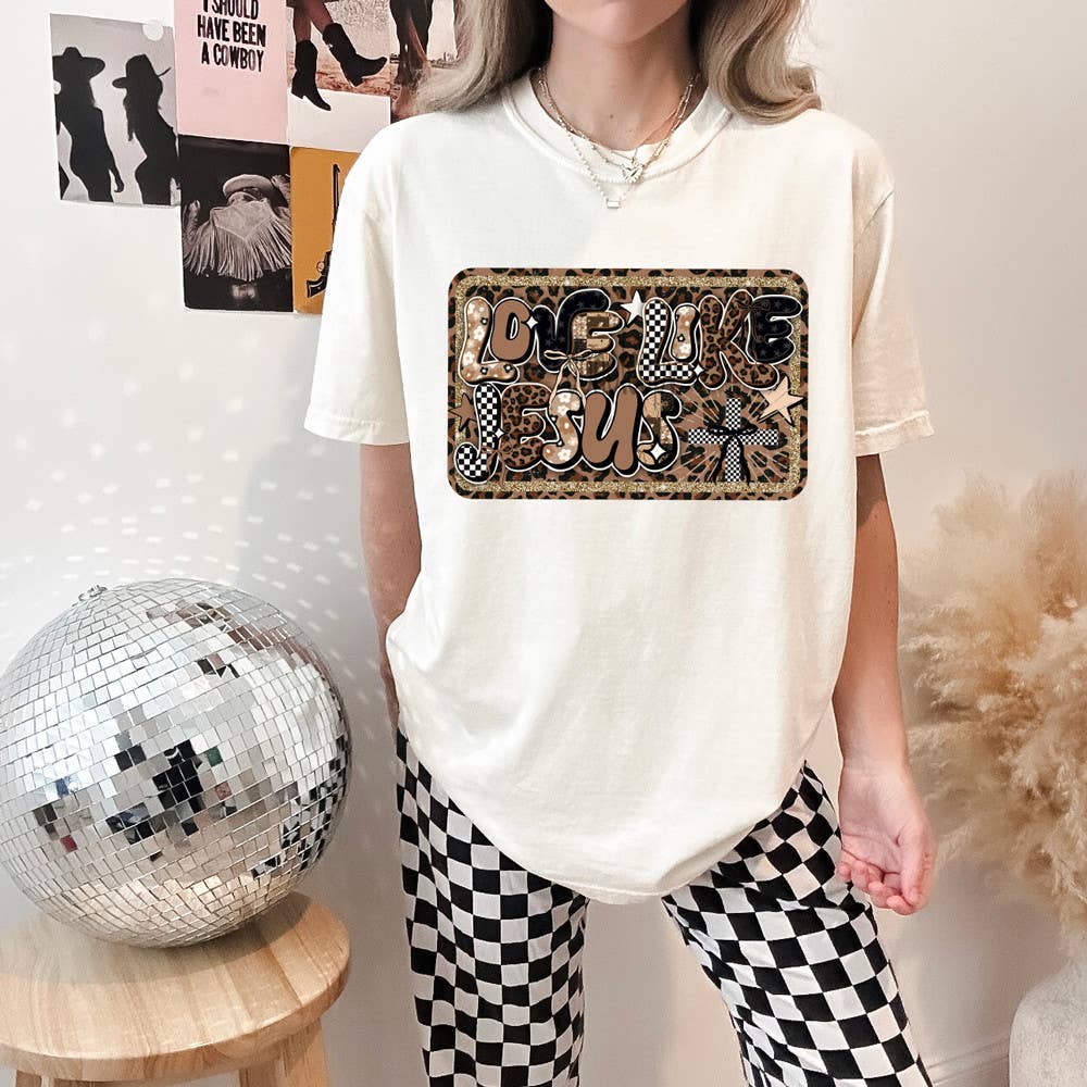 Patterned Love Like Jesus Tee