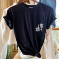 La Skeleton Halloween Pocket T-Shirt White Print