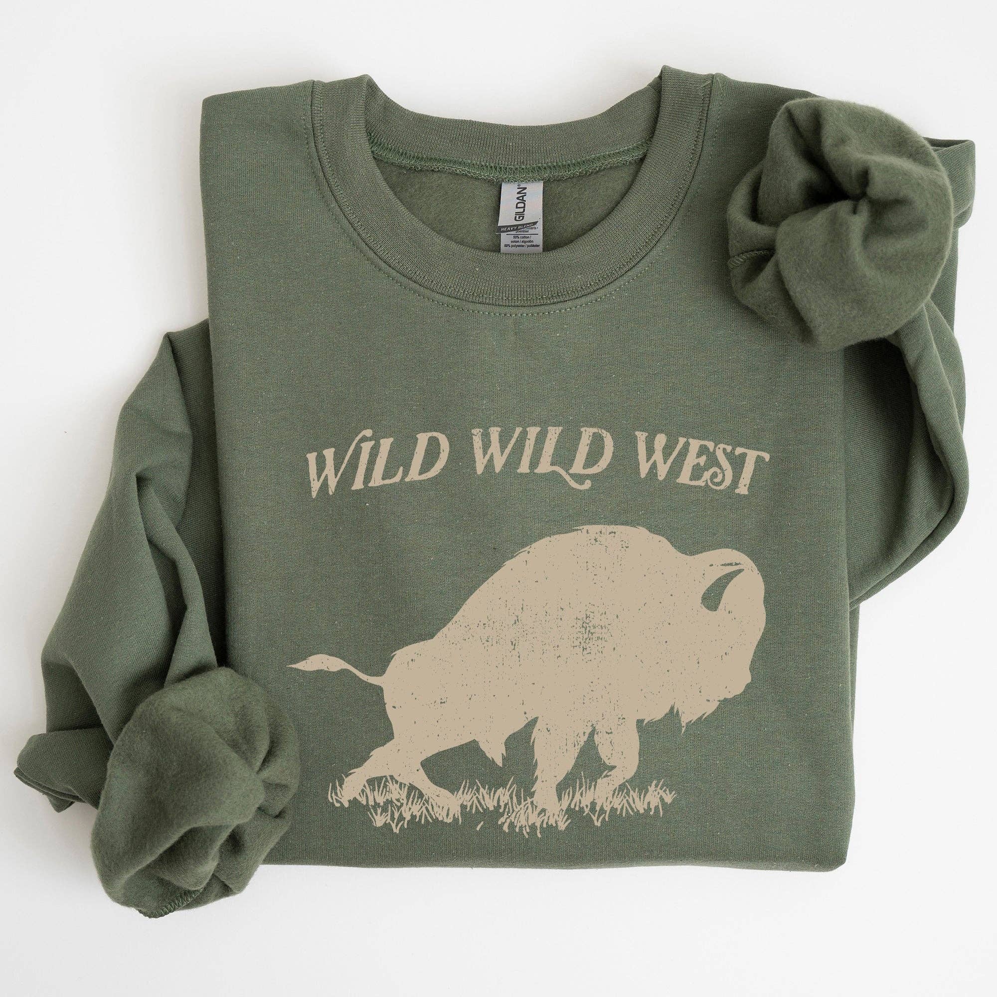 Wild Wild West, Buffalo, Country, Cowboy, Cowgirl Sweatshirt