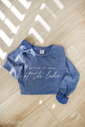 Better To Wake  Mineral Washed Long Sleeve Graphic