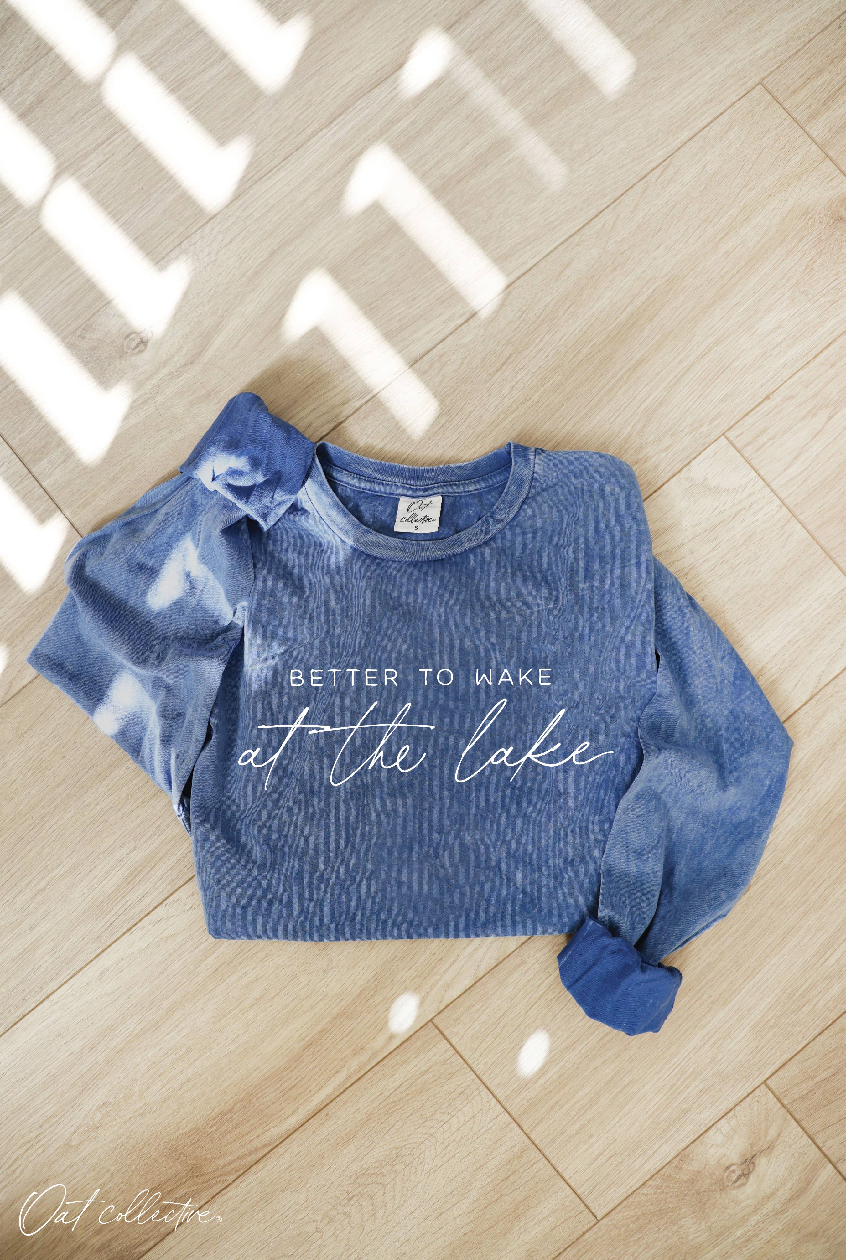 Better To Wake  Mineral Washed Long Sleeve Graphic