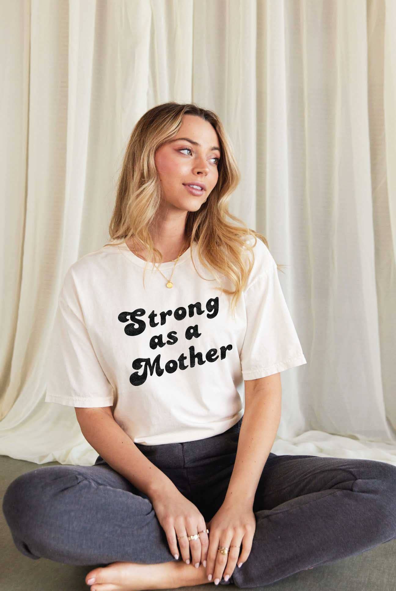 Strong As A Mother Mineral Washed Graphic Top