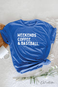 Weekends Coffee and Baseball Graphic T-Shirt