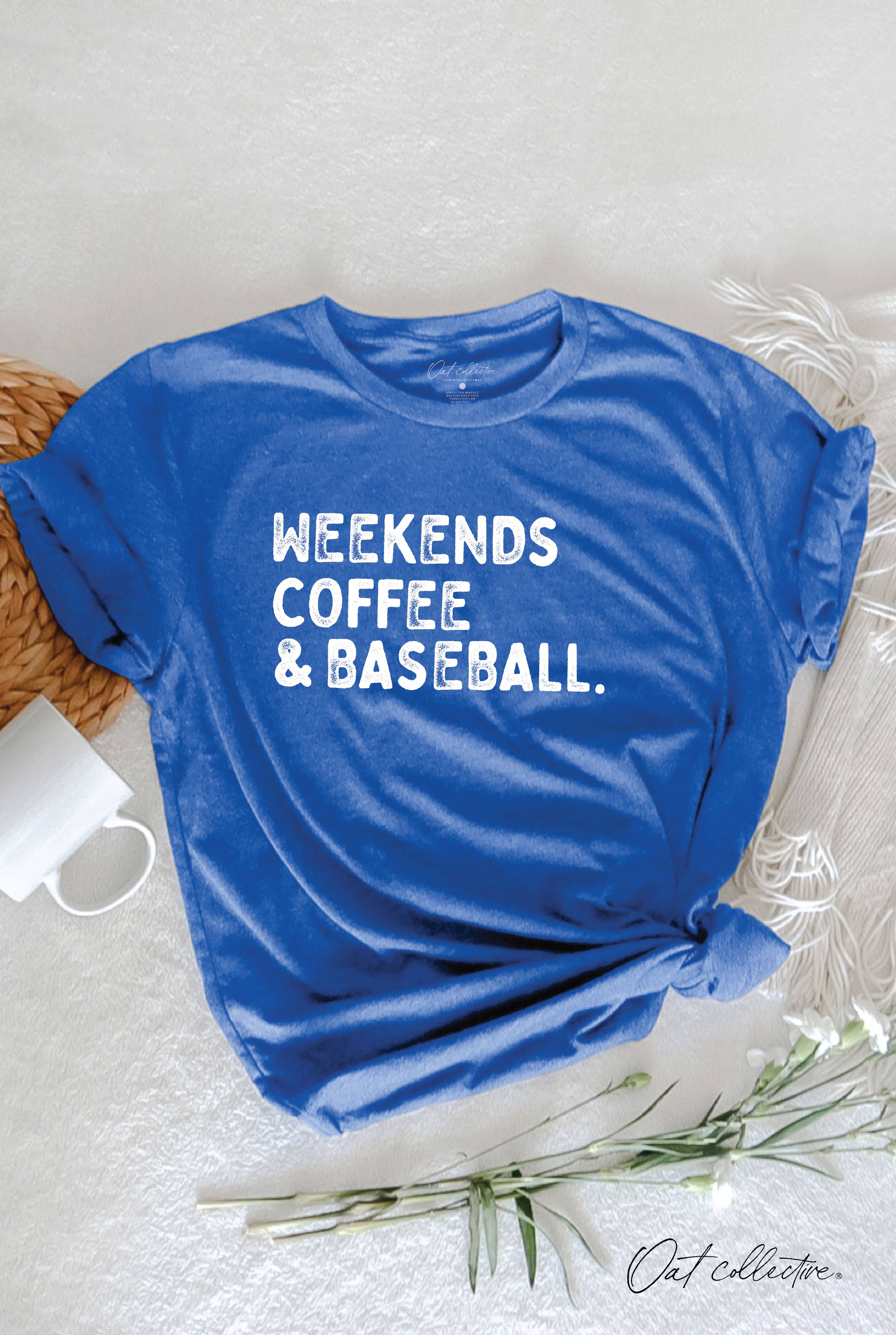 Weekends Coffee and Baseball Graphic T-Shirt