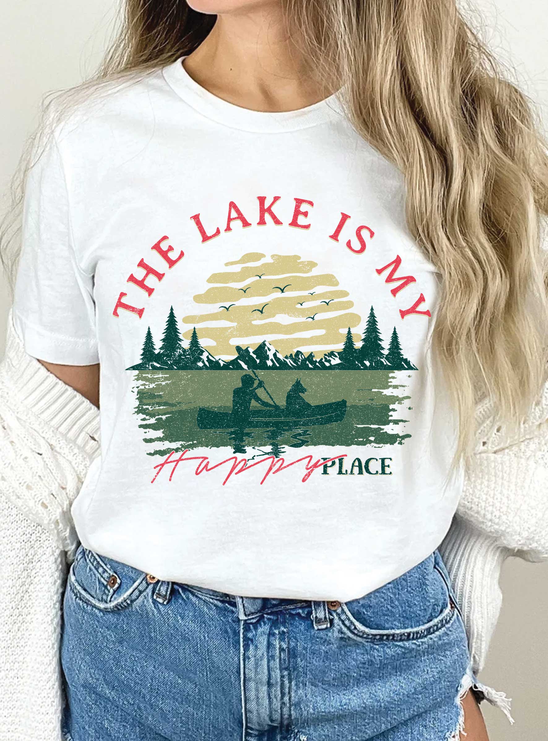 The Lake Is My Happy Place Graphic Tshirts