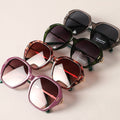 Hexagon Multi-Toned Large Lenses Sunglasses