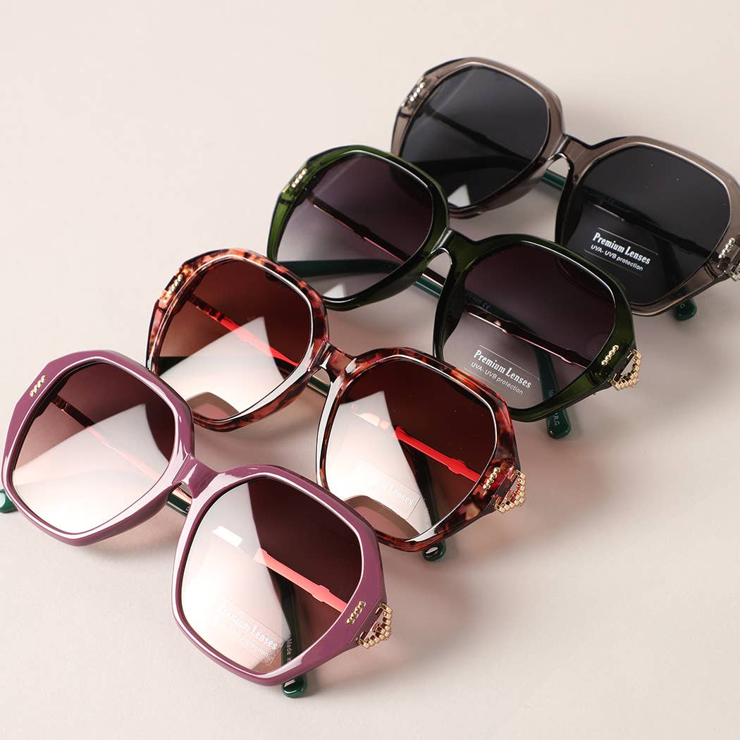 Hexagon Multi-Toned Large Lenses Sunglasses