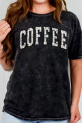 Coffee Puff Print Mineral Graphic Tshirts