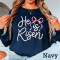 He Is Risen Pearls Easter Graphic Shirt | Long Sleeve