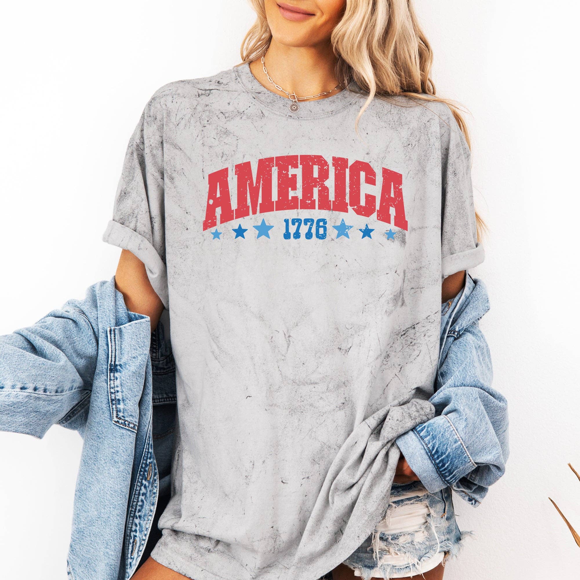 America, 1776, USA, 4th of July, Color Blast Tshirt